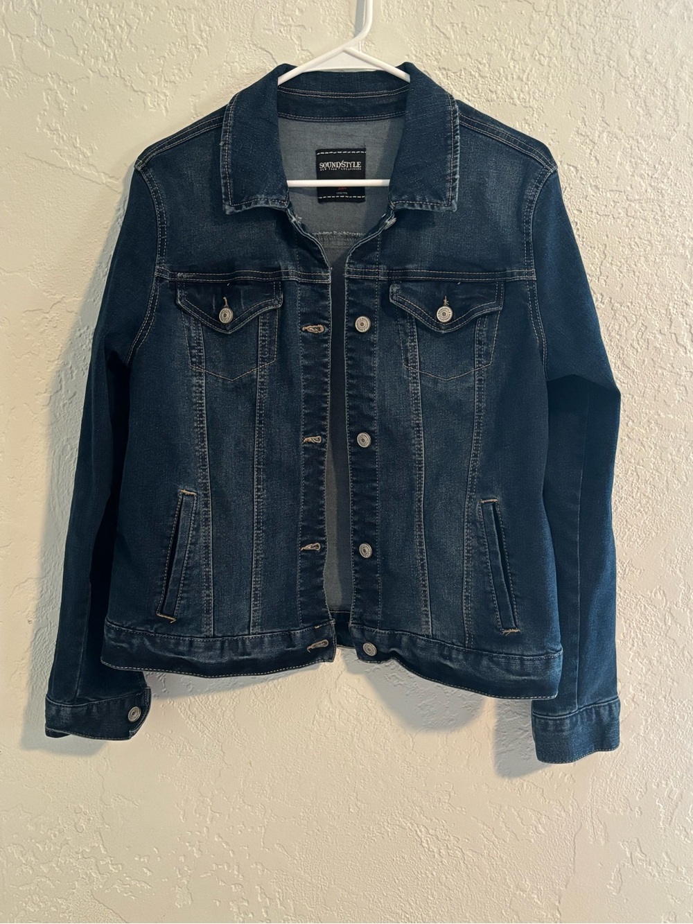 NY Collection Indigo Denim Jacket with Button Front